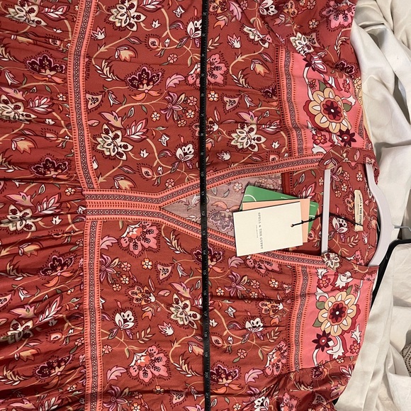 Spell Pink Tiered Sundress with Bishop Sleeves - Picture 2 of 11